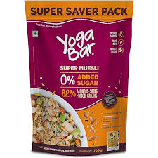 Yogabar No Added Sugar Muesli Pouch  (700 g)