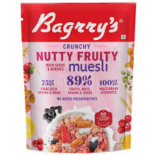 Bagrry's Crunchy Nutty Fruity Muesli with Seeds and Berries Pouch  (425 g)